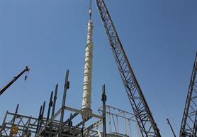 بلندترین تاور طرح صنایع پلیمر گچساران نصب شد/ پیشرفت پروژه پلی‌اتیلن سنگین به ۴۷ درصد رسید