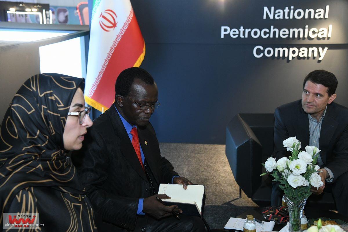 دیدار مدیرعامل شرکت ملی صنایع پتروشیمی با وزیر انرژی نیجر در حاشیه نمایشگاه ایران اکسپو 14
